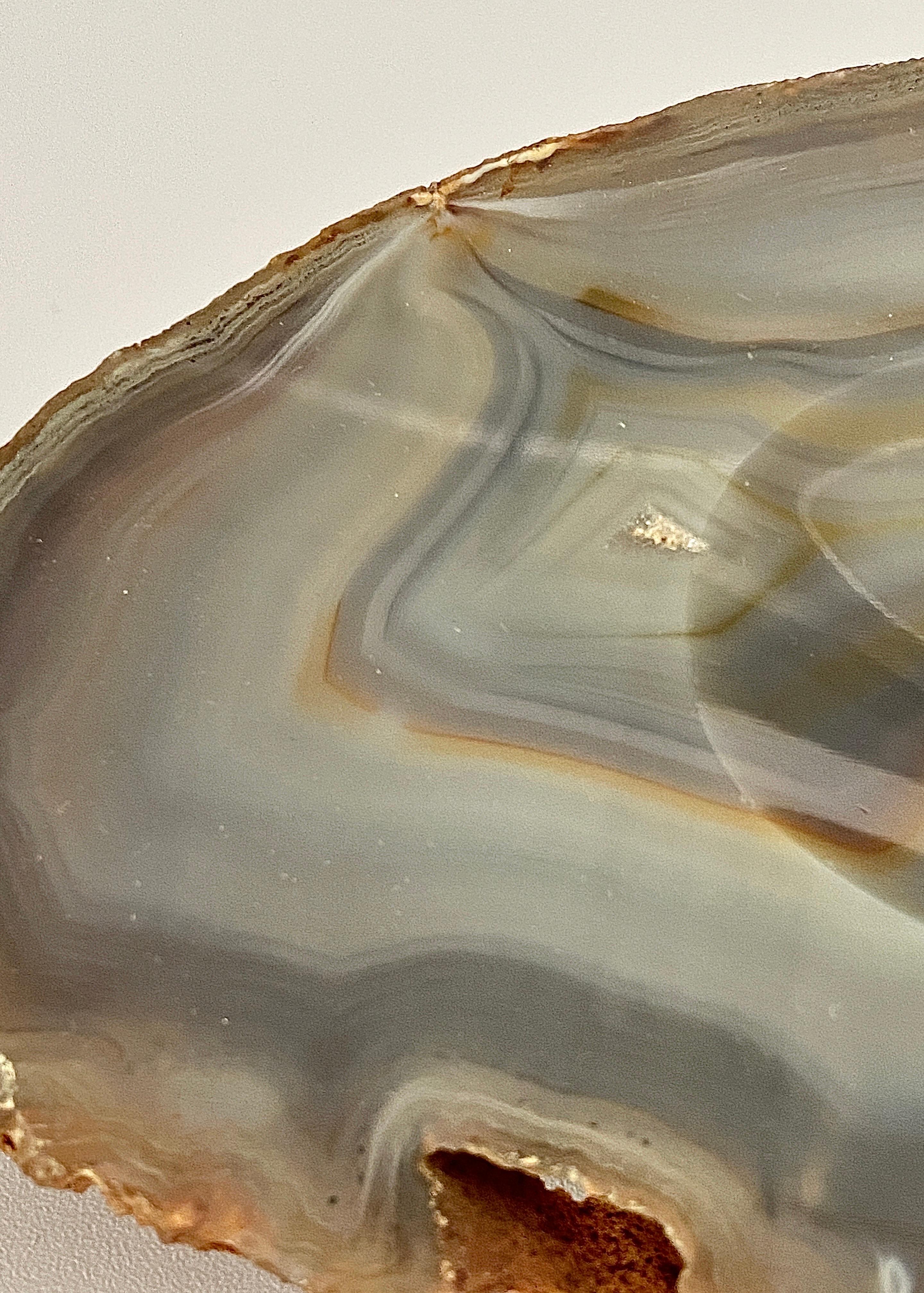French Twisted Agate Ashtray, White Color, France, 1960 For Sale