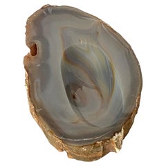Vintage Twisted Agate Ashtray, White Color, France, 1960