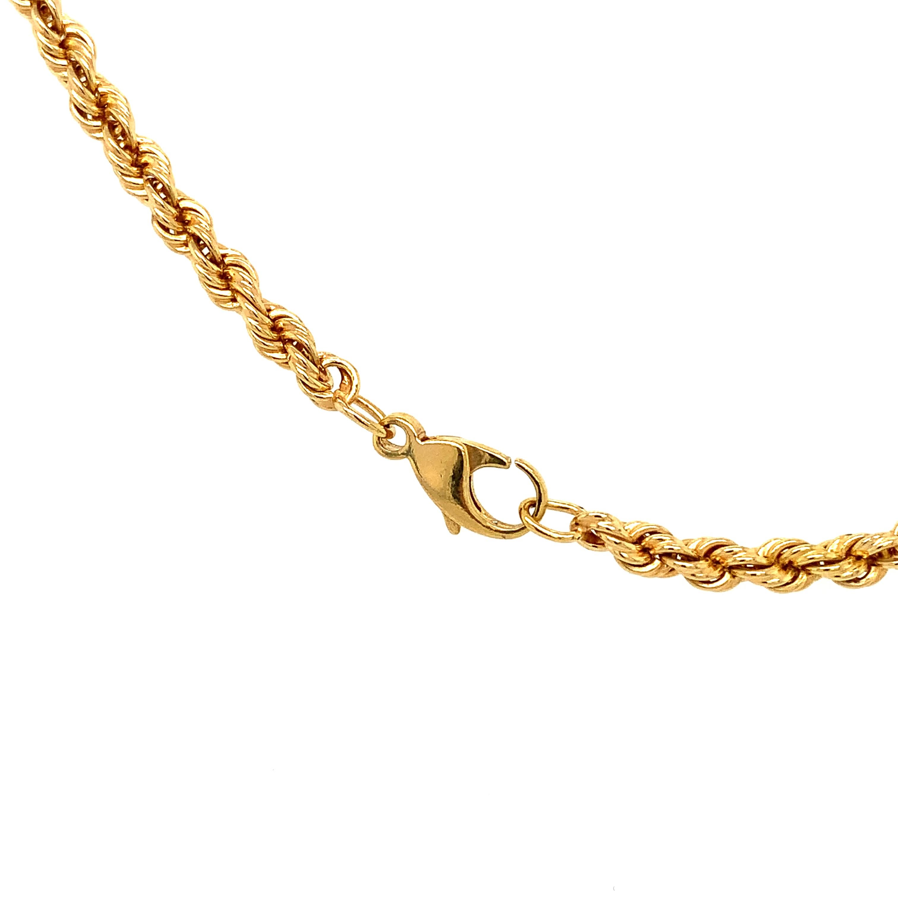 Collana a catena in corda ritorta in oro giallo 9k In condizioni Nuovo in vendita a London, GB