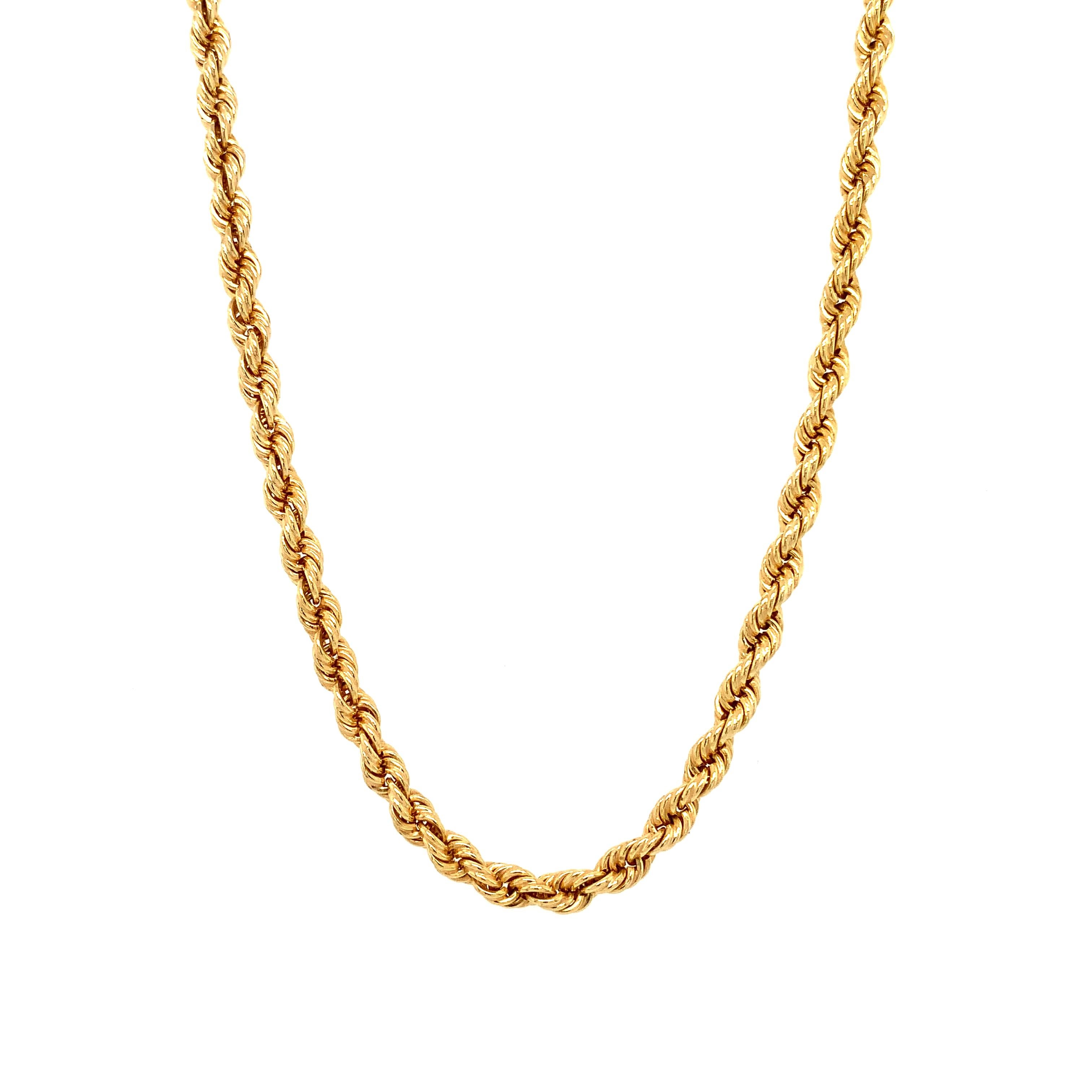 Collana a catena in corda ritorta in oro giallo 9k in vendita 1
