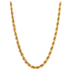 Twisted chunky rope chain necklace 9k yellow gold