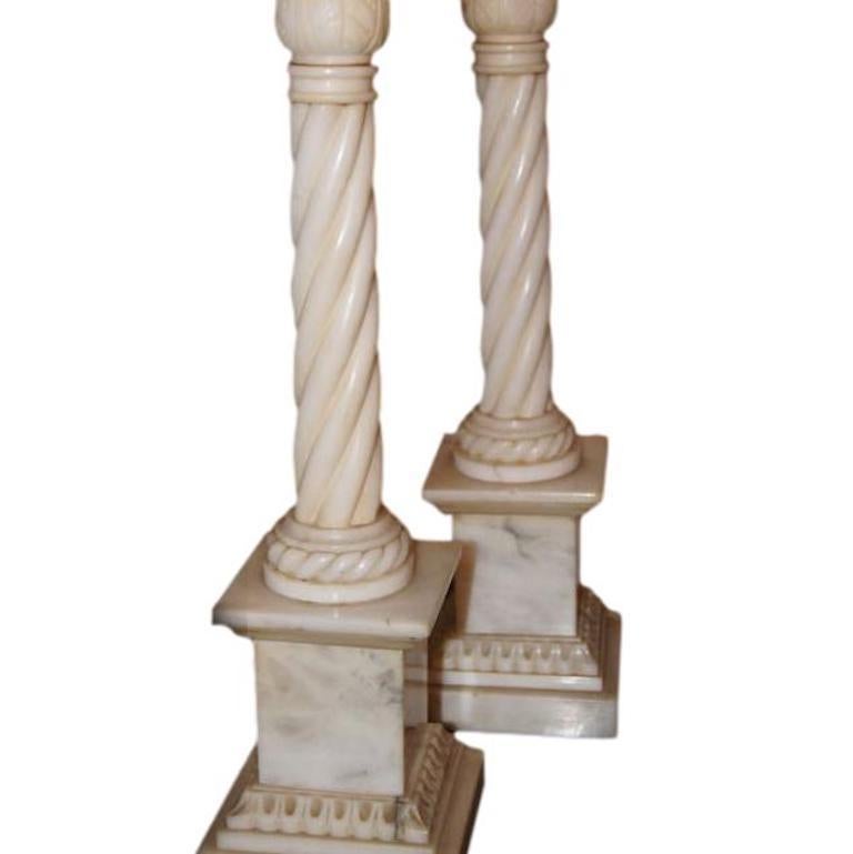 alabaster column lamp