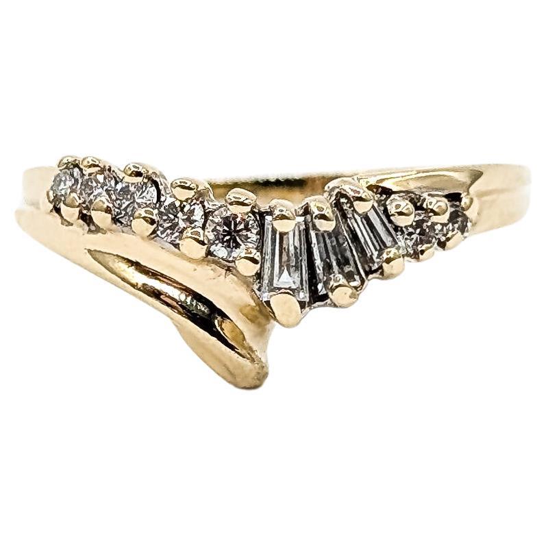 Twisted Diamond Bridal Ring in 14k Yellow Gold