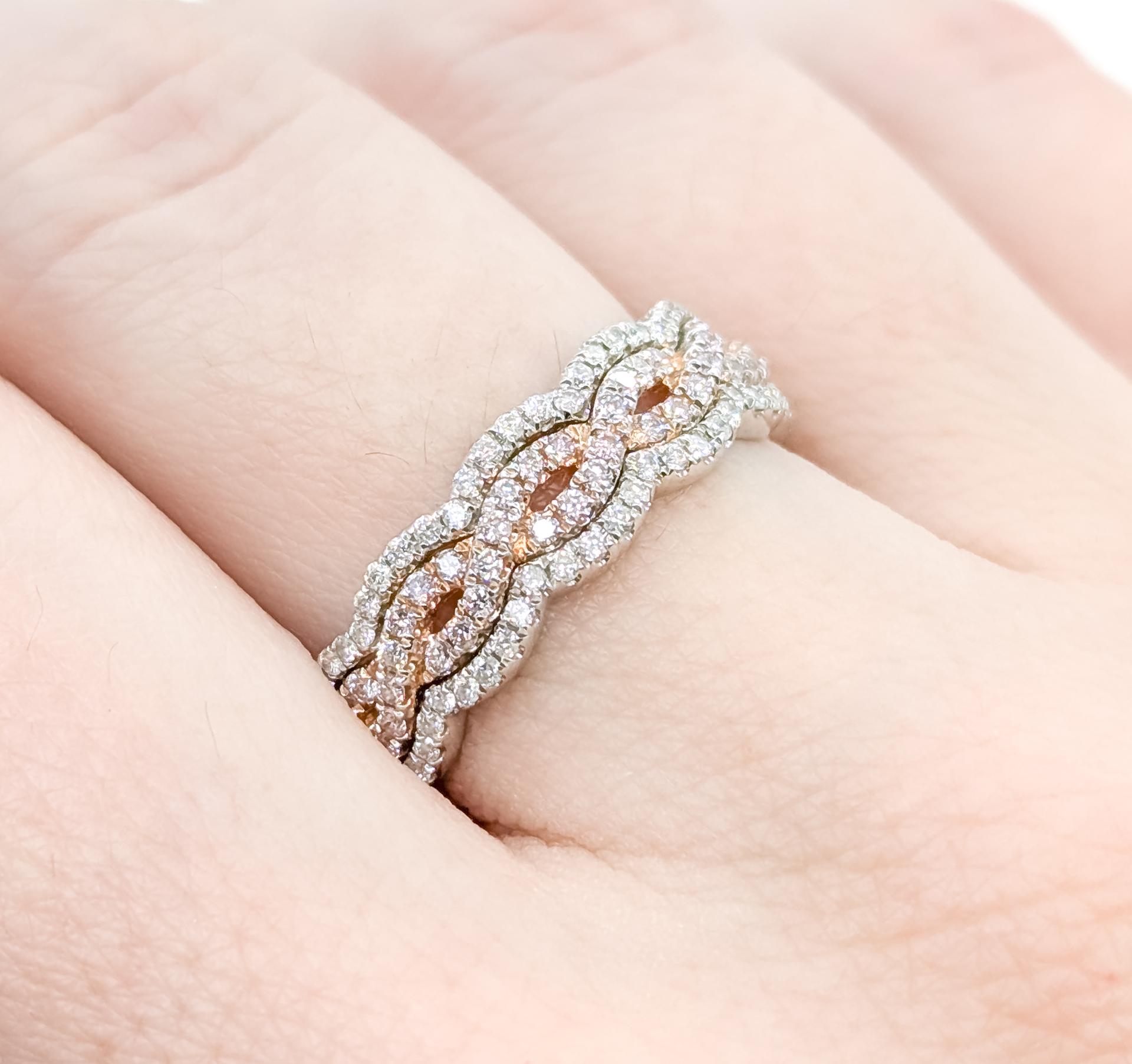 Anello con diamante ritorto in 14 carati In condizioni ottime in vendita a Bloomington, MN