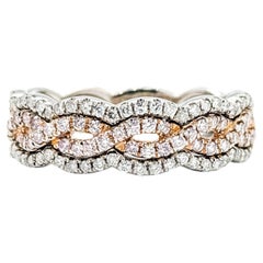 Twisted Diamond Ring in 14k Rose Gold & White Gold