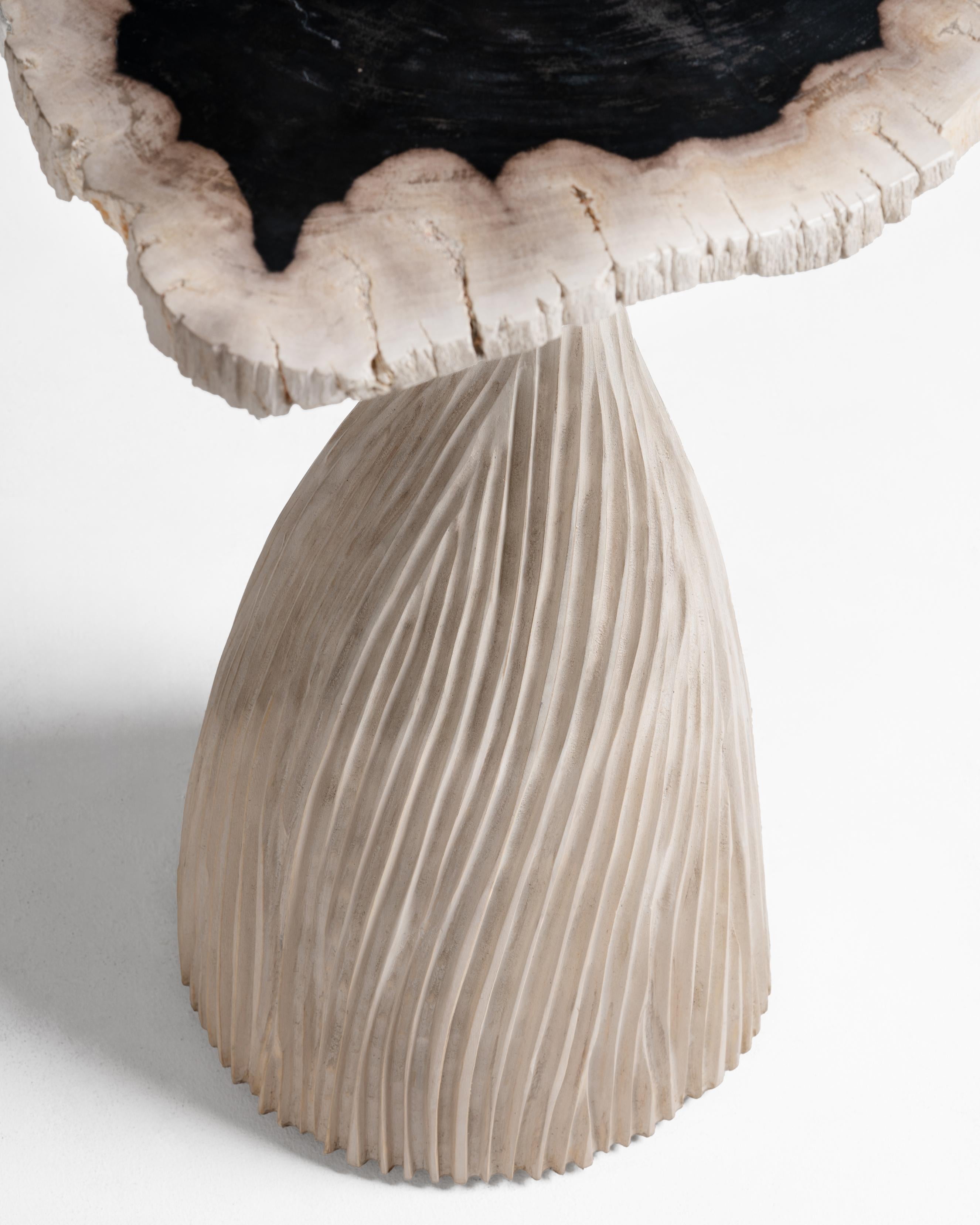 Fantasía retorcida - Hueso - Mesa auxiliar de madera petrificada tallada a mano by Odditi en Nuevo estado para la venta en CAROOL, NSW, AU
