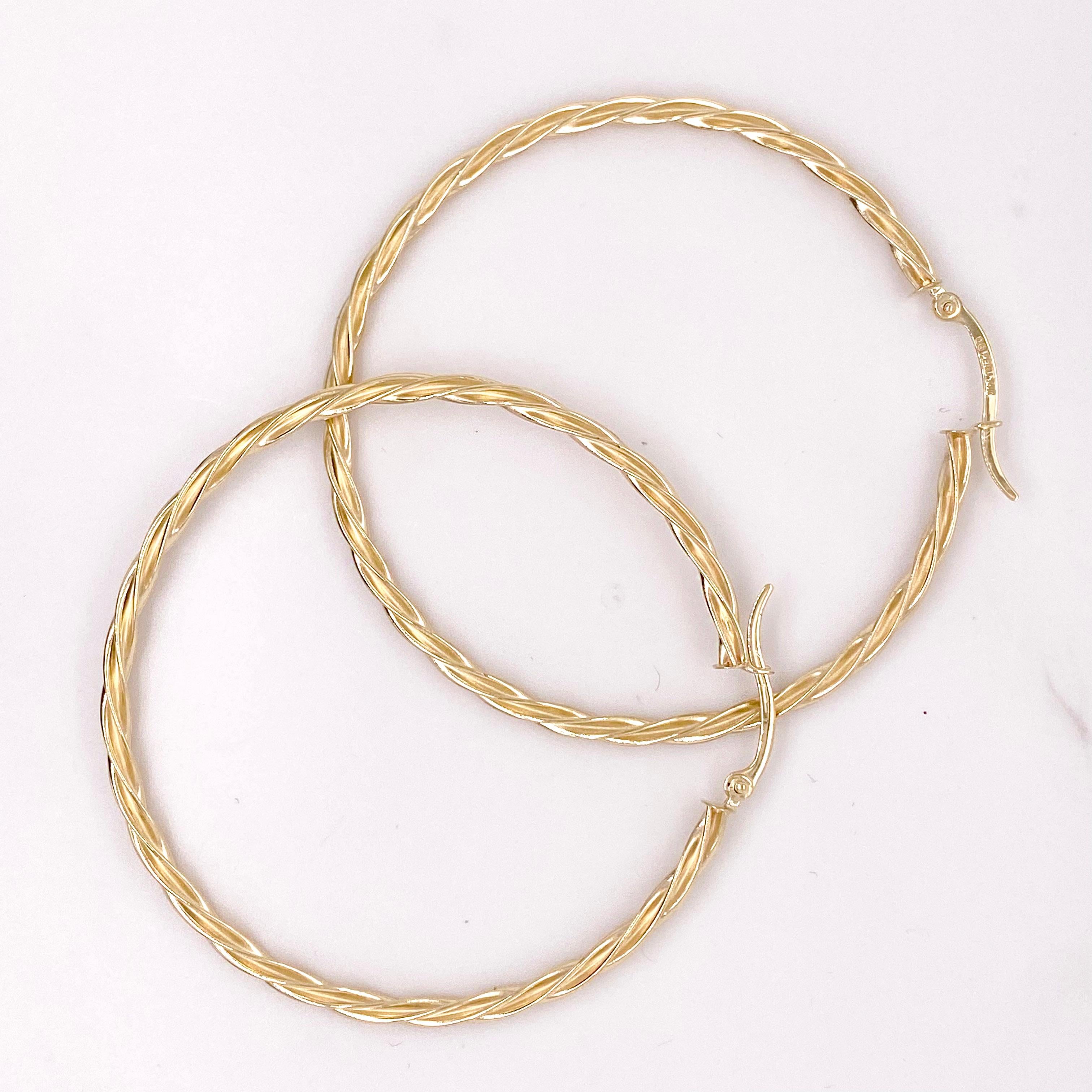 large twisted gold hoop earrings