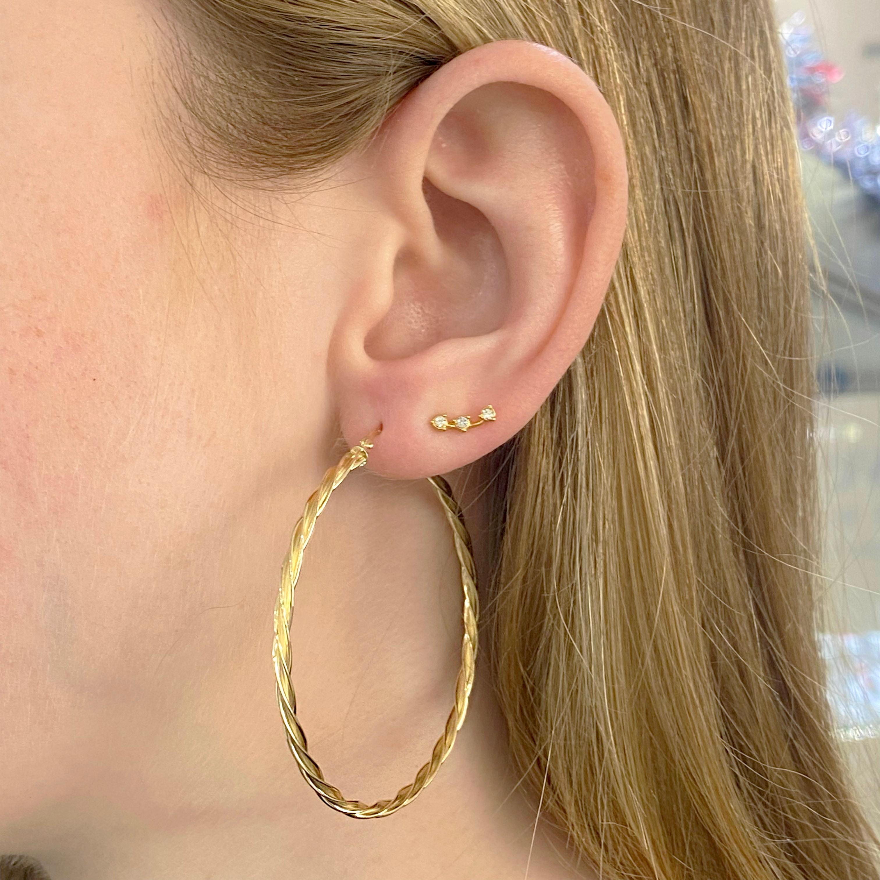 large twisted hoop earrings