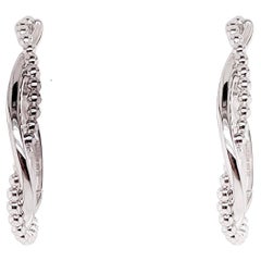 Twisted Hoop Earring in Sterling Silver W Patented Screw on Backs Perfect W Mask