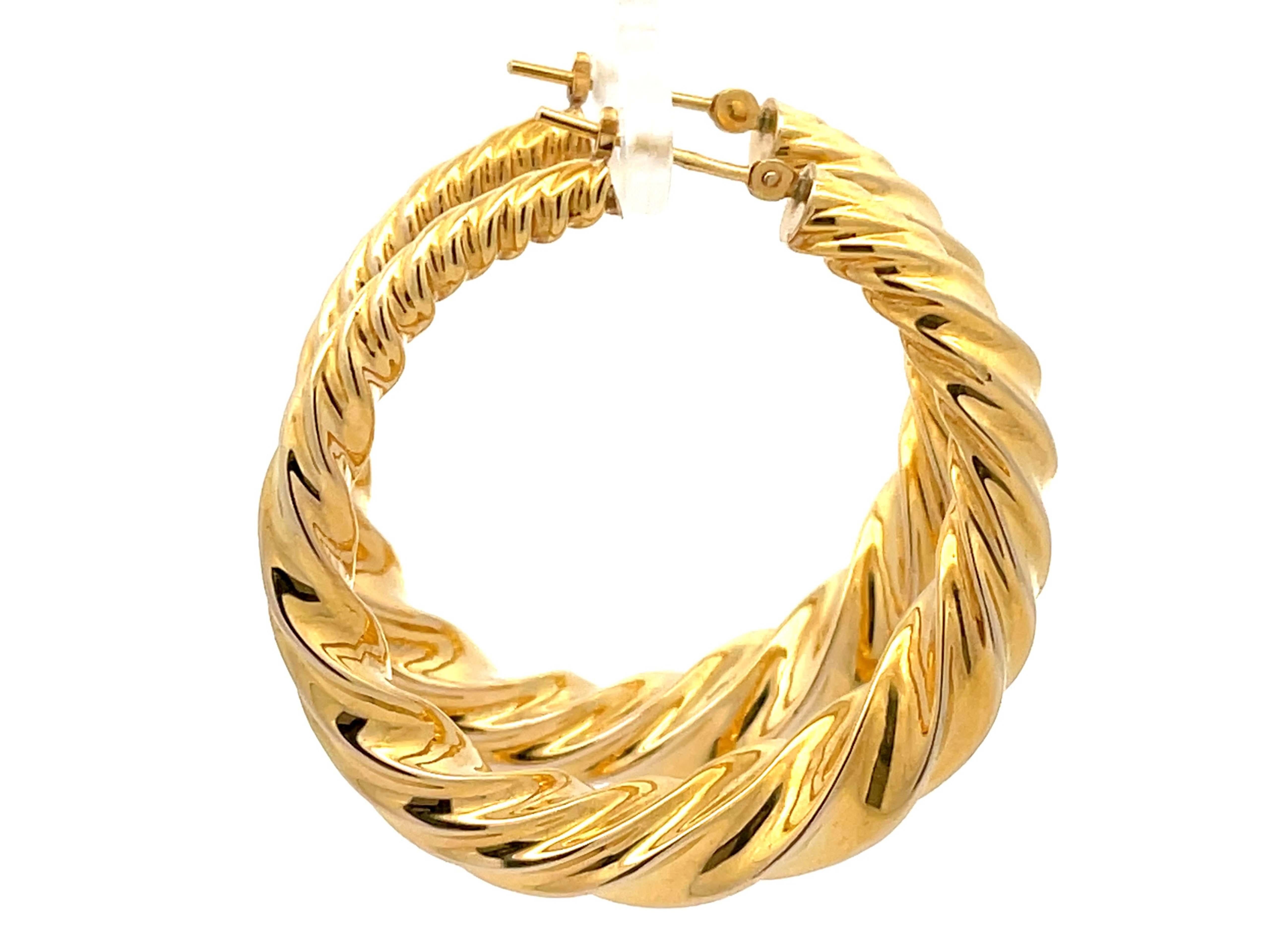 Women's Twisted Hoop Earrings in 18k Yellow Gold