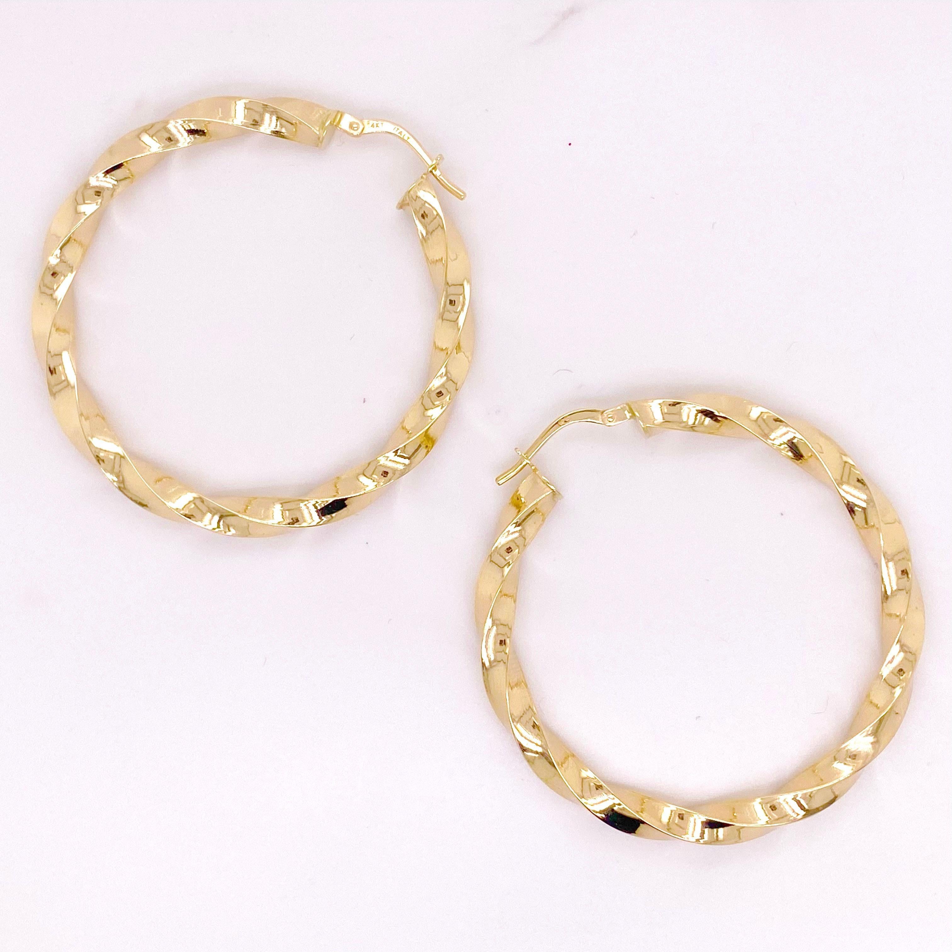 twisted gold hoop earrings