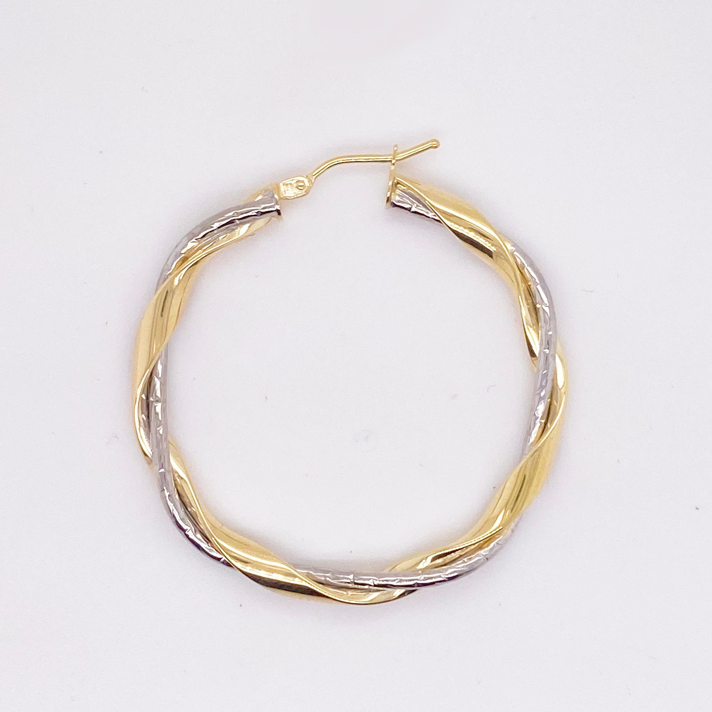 14k twisted hoop earrings