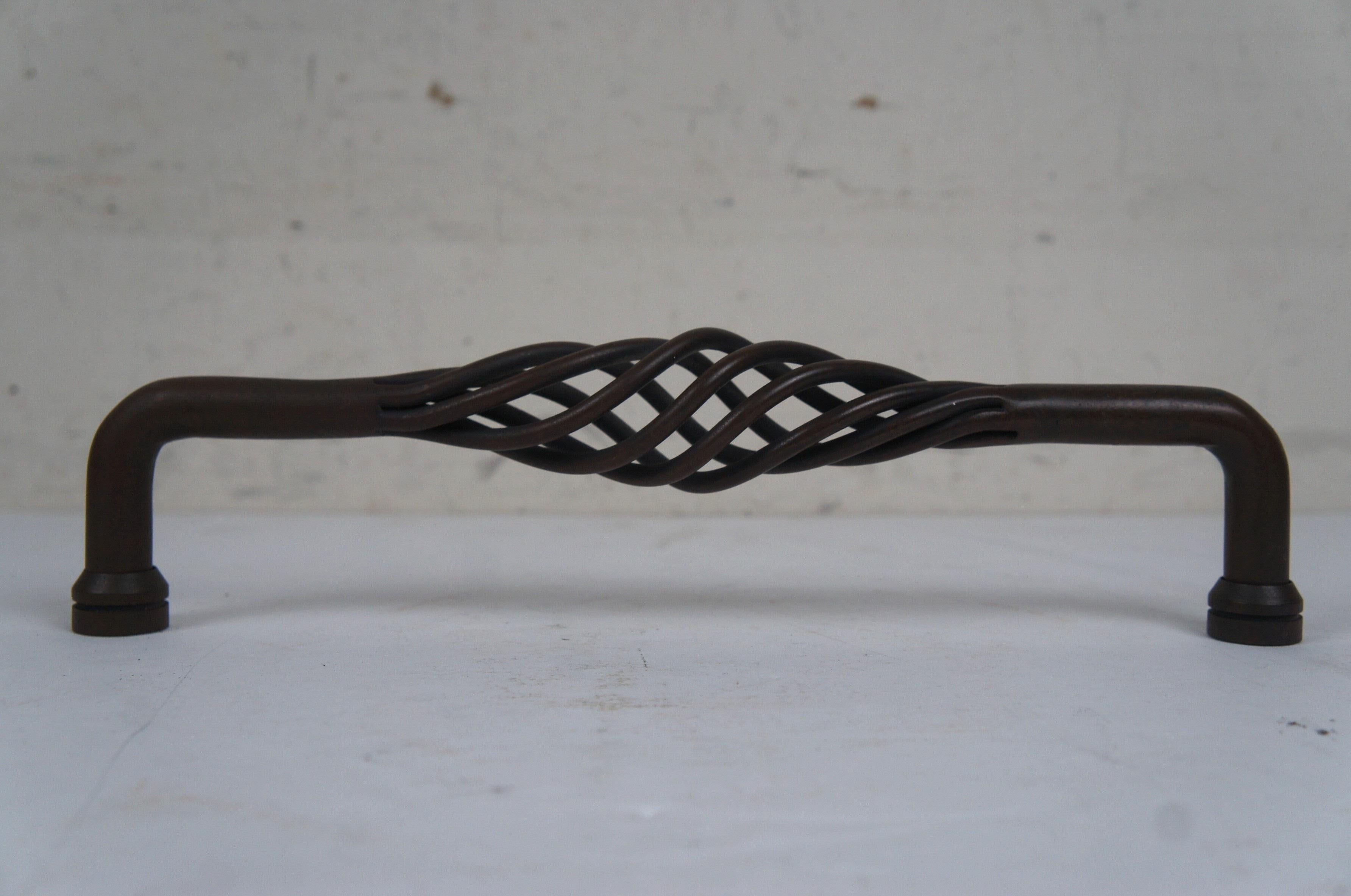 Twisted Iron Birdcage Cabinet Drawer Door Pull Handle 10 Inch Center Hole 4
