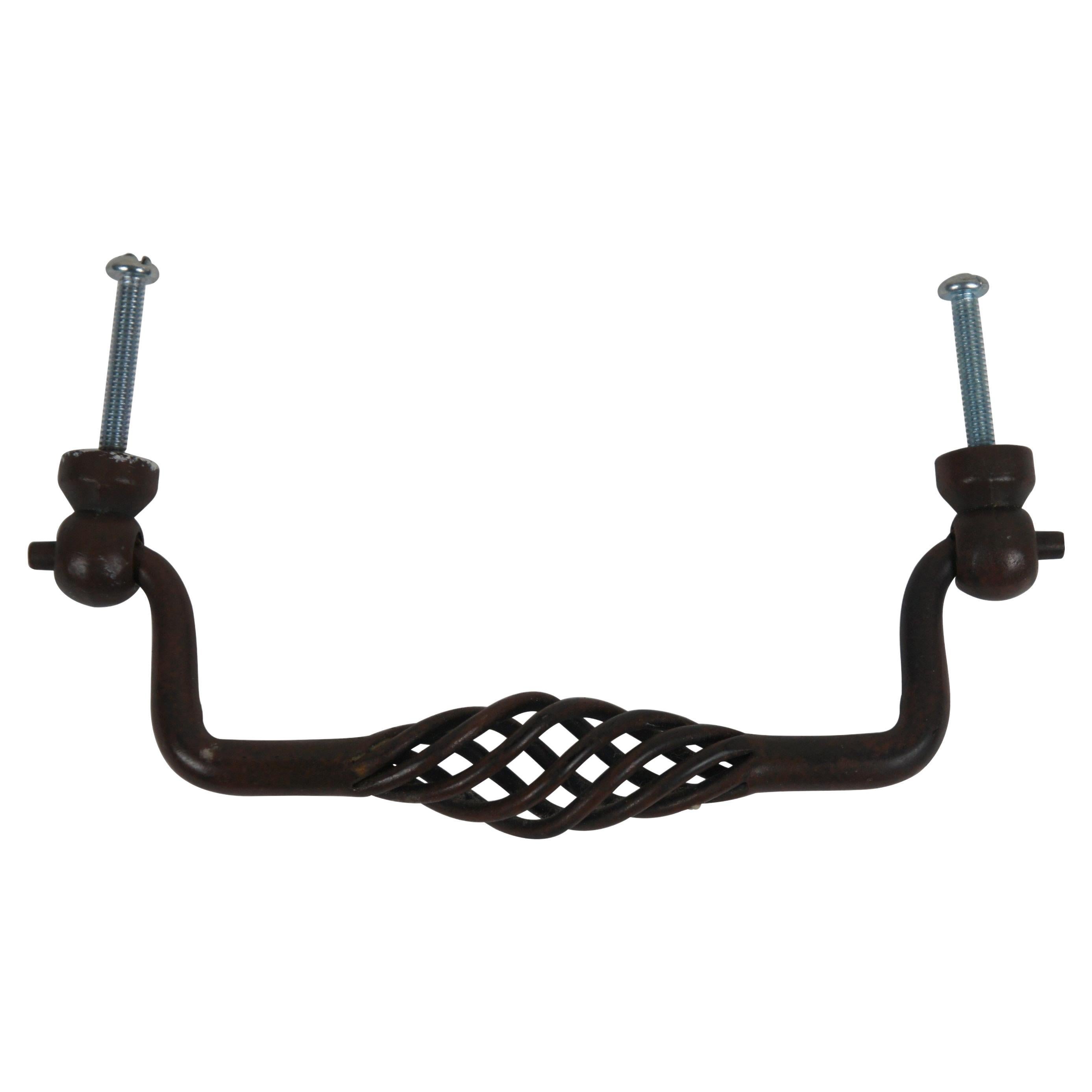 Twisted Iron Birdcage Cabinet Drawer Door Pull Handle 5 Inch Center Hole 