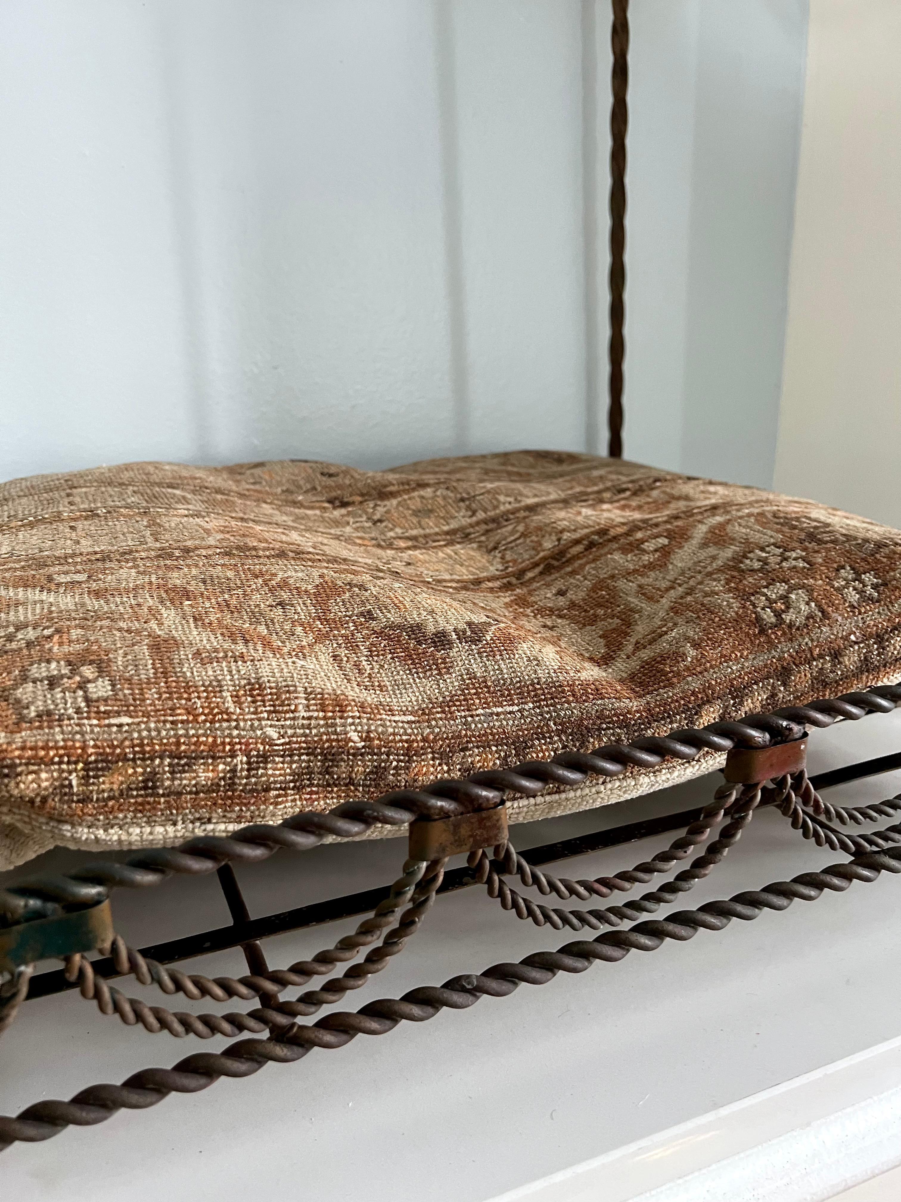 Victorian Twisted Iron Canopy Style Dog Bed with Tassel Details