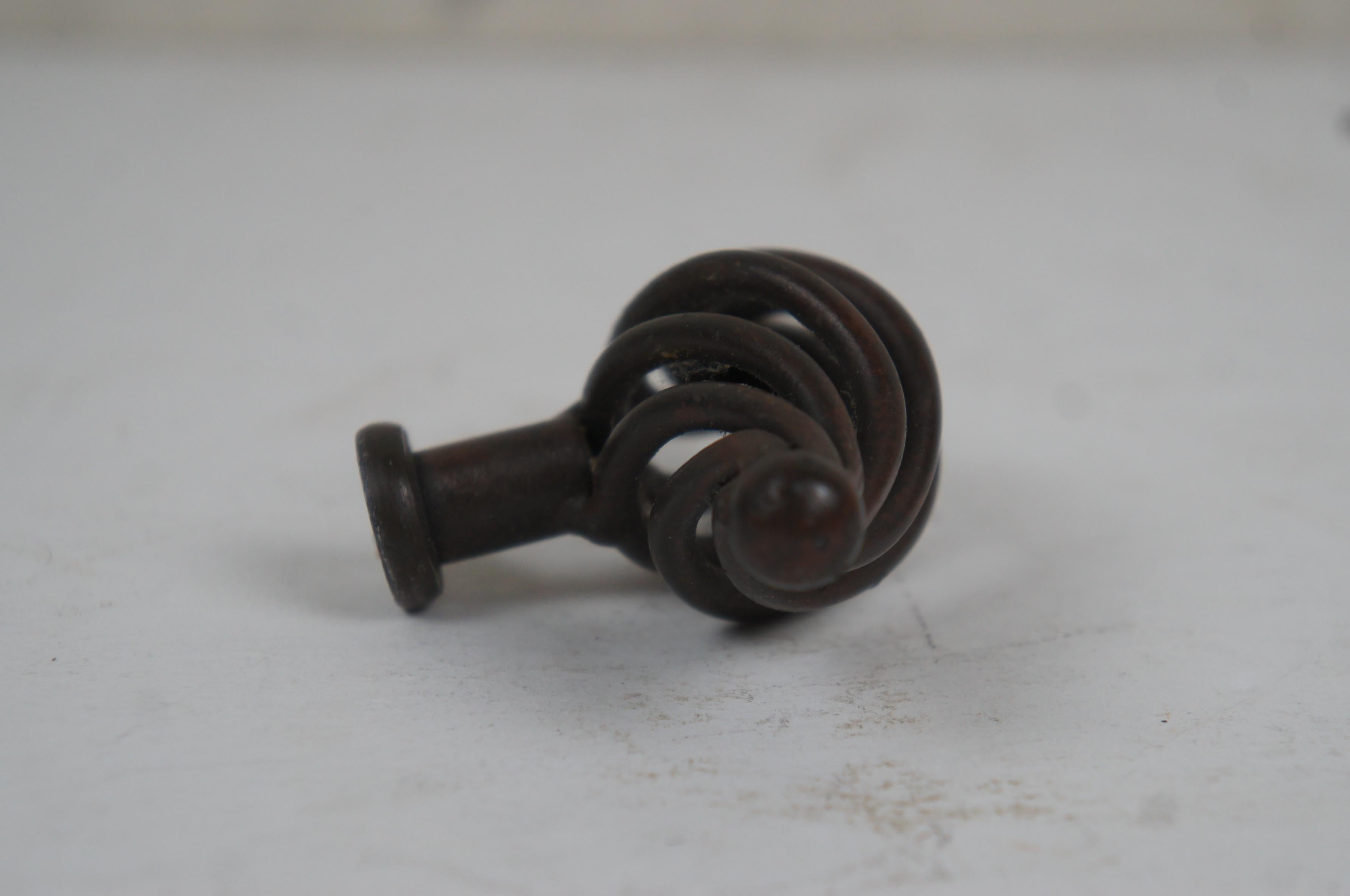 Twisted Iron Oval Birdcage Cabinet Drawer Door Pull Handle Knob 3.5