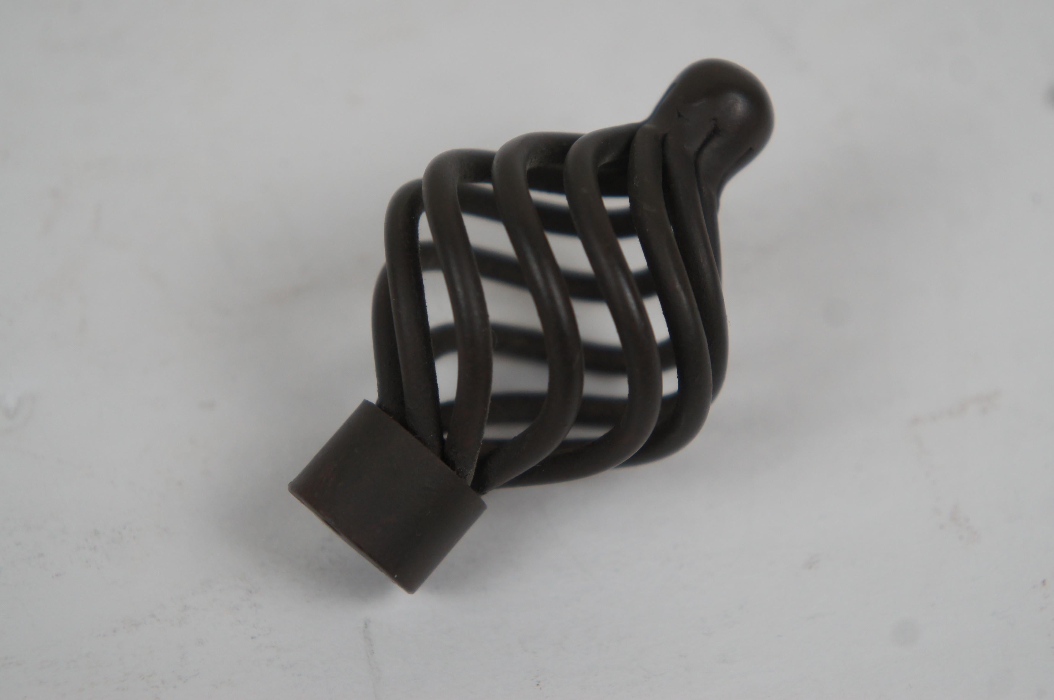 Twisted Iron Spiral Birdcage Cabinet Drawer Door Pull Handle Knob Finial 2