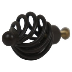 Twisted Iron Spiral Birdcage Cabinet Drawer Door Pull Handle Knob Finial 2"
