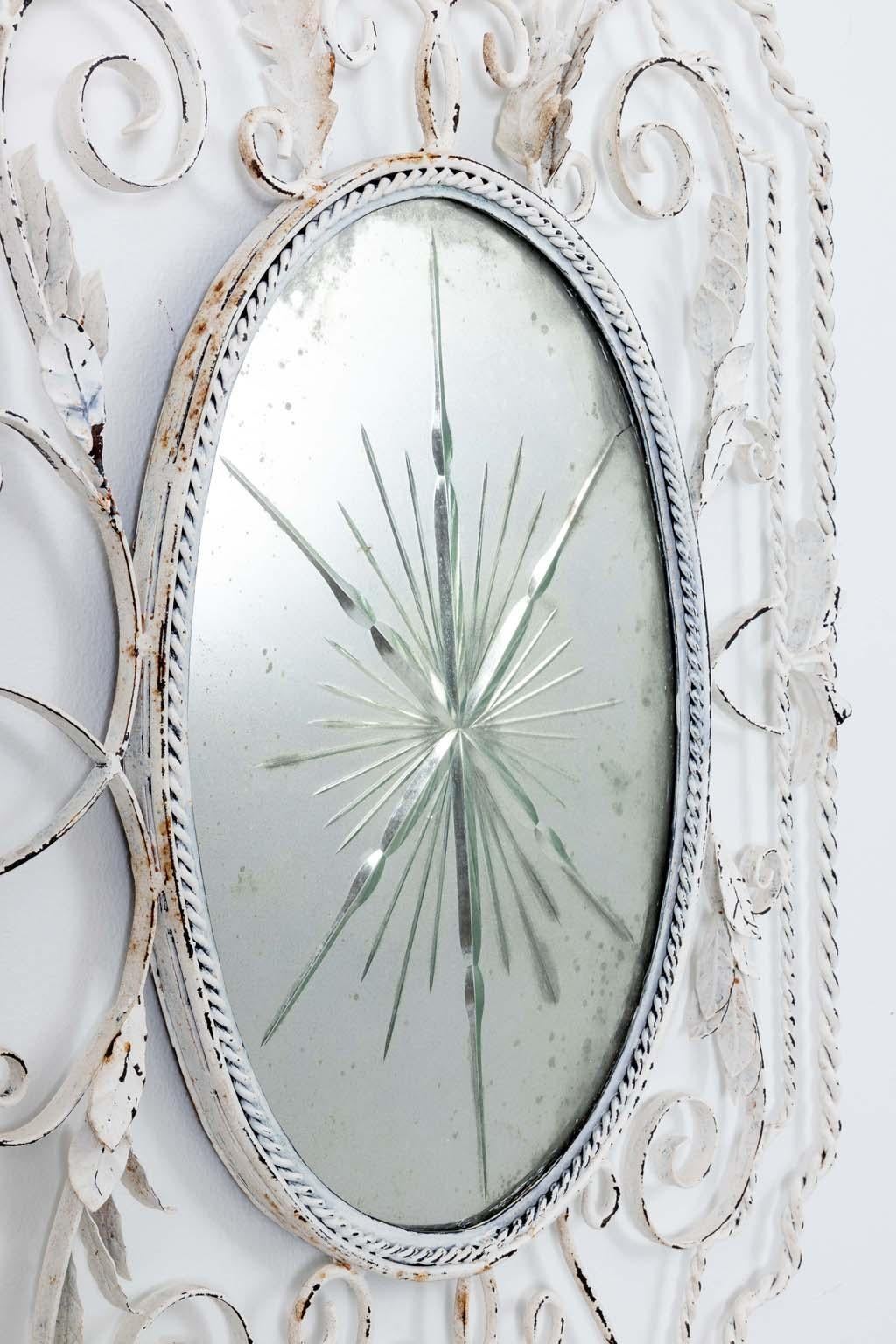 20th Century Twisted Iron Starburst Mirror For Sale