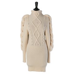 Twisted knit off -white wool mini dress ALEXANDRE VAUTHIER