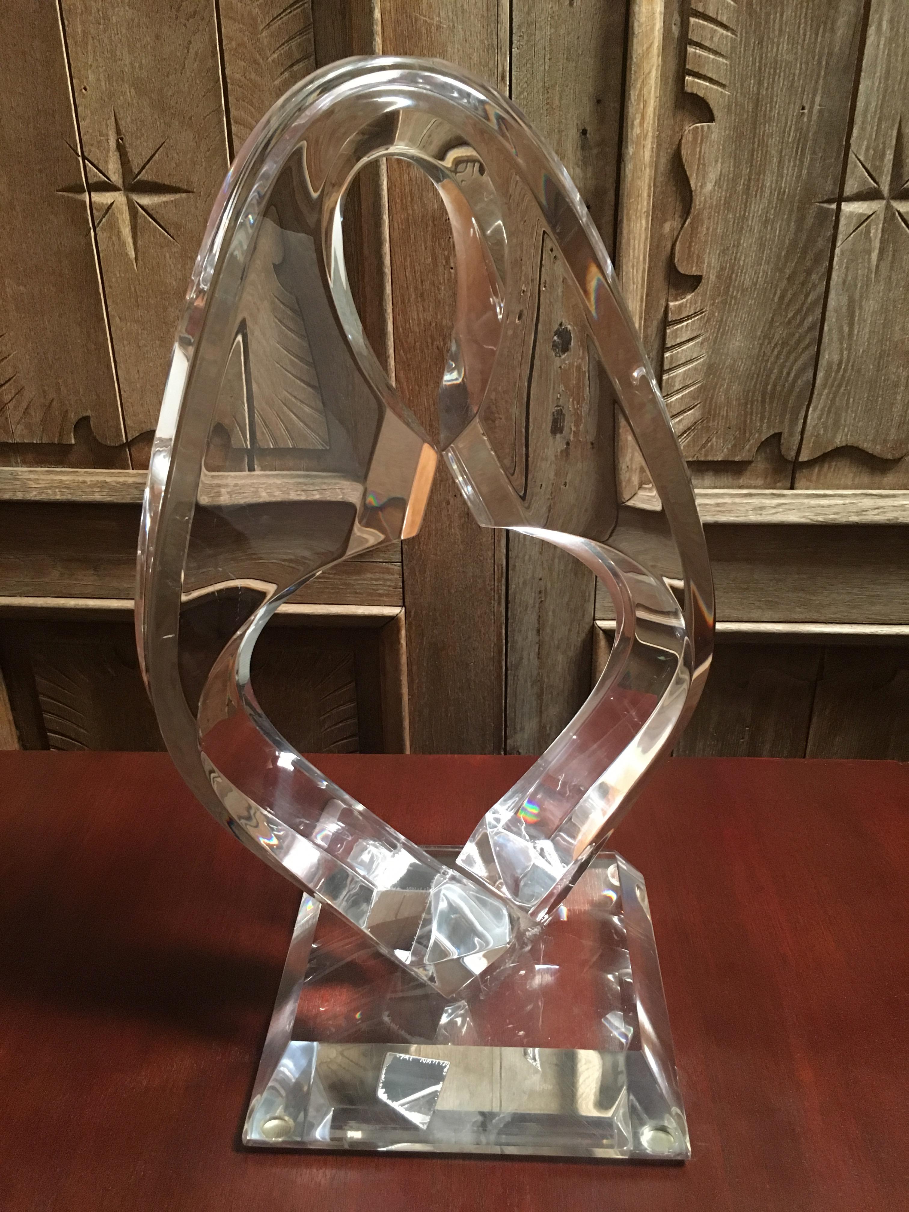 North American Twisted Lucite Sculpture by Shlomi Haziza For Sale