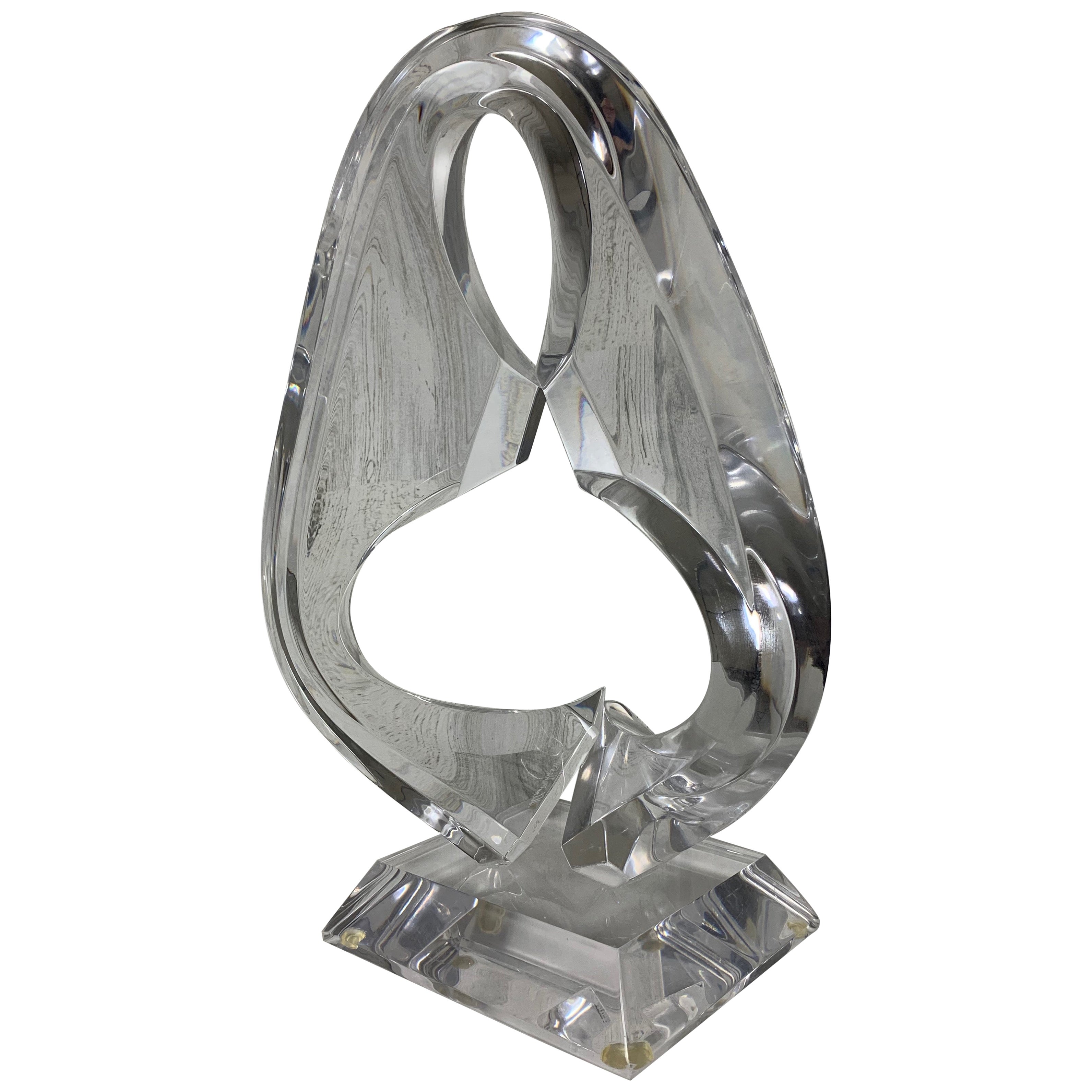 Twisted Lucite Sculpture by Shlomi Haziza