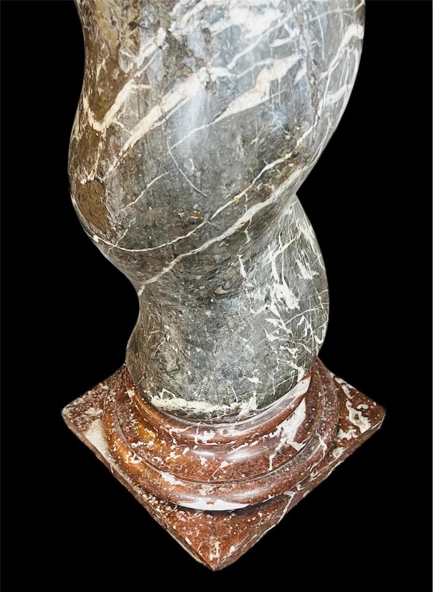 Twisted Marble Column, 19th In Good Condition For Sale In Brussels, BE