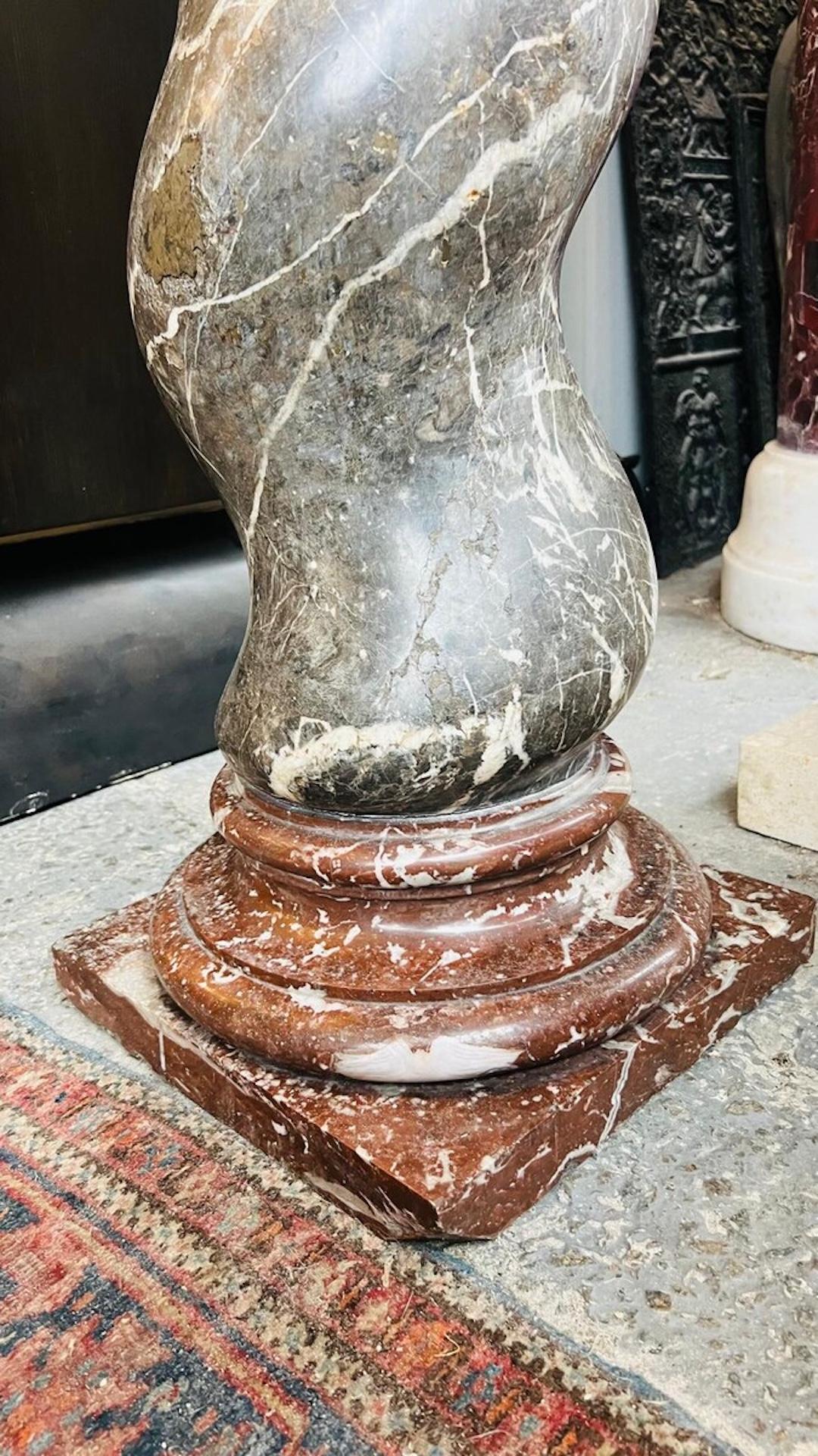 Twisted Marble Column, 19th For Sale 1