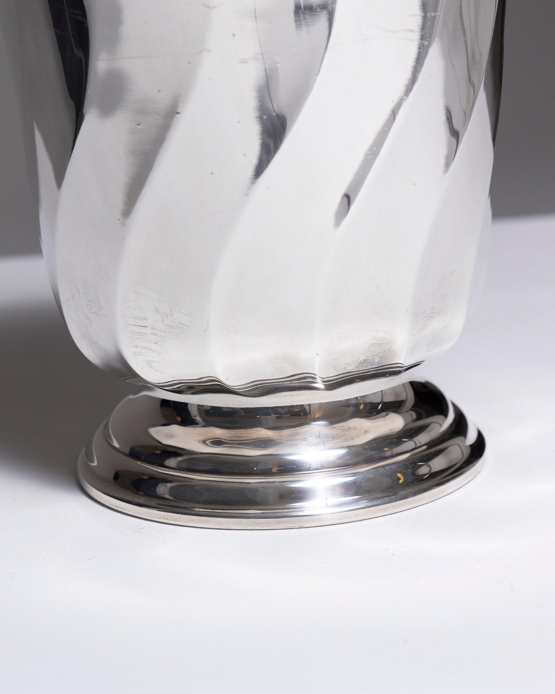 „Twisted“ Champagnerkübel aus Metall, Christofle, 1980er Jahre (Moderne) im Angebot