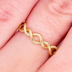 Twisted Metal Ring, 14k Yellow Gold Twisted Stackable Band, LR51691Y4JJJ