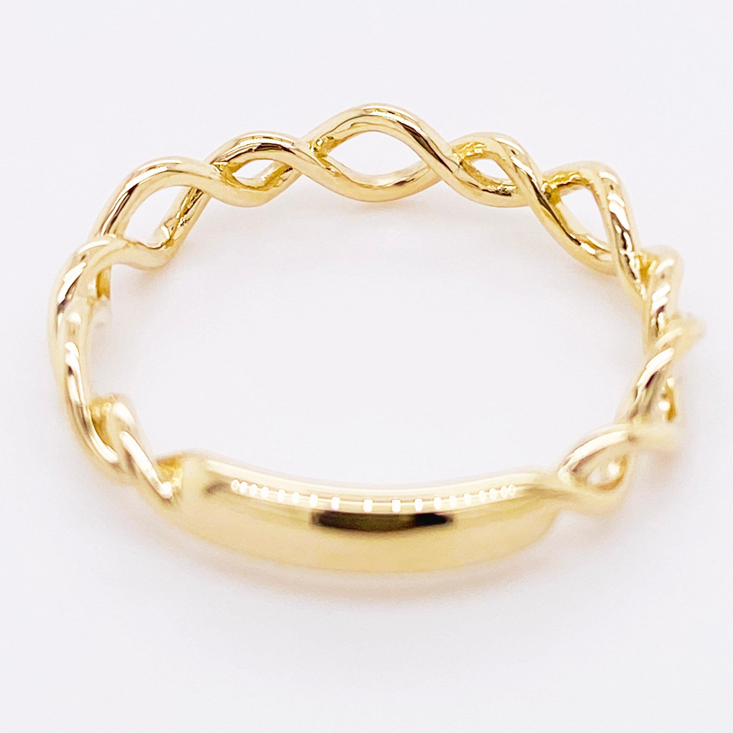 For Sale:  Twisted Metal Ring, 14k Yellow Gold Twisted Stackable Band, LR51691Y4JJJ 5