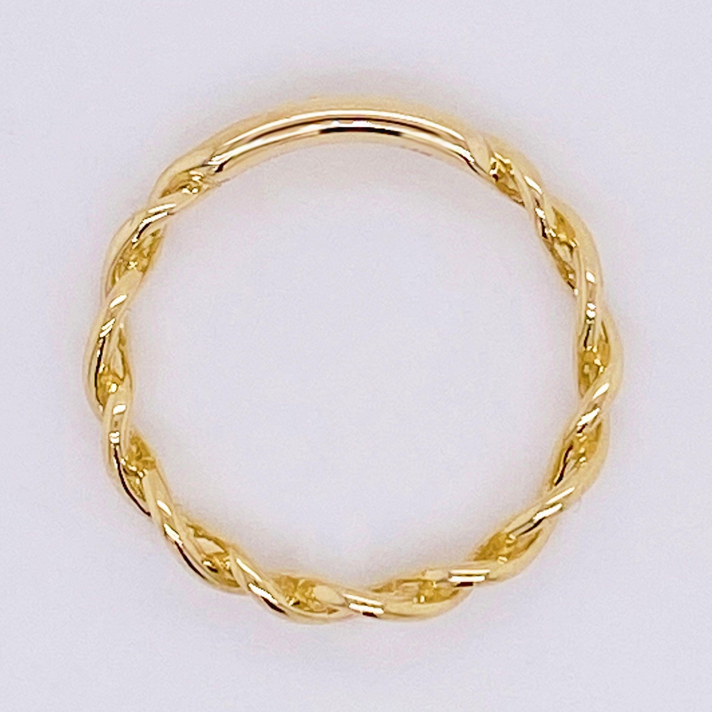 For Sale:  Twisted Metal Ring, 14k Yellow Gold Twisted Stackable Band, LR51691Y4JJJ 6