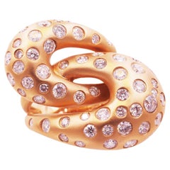 Twisted Modern Ring - Diamonds set in 18 Karat Rose Gold 