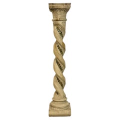 Twisted Mosaic Column Pedestal with Corinthian Capital