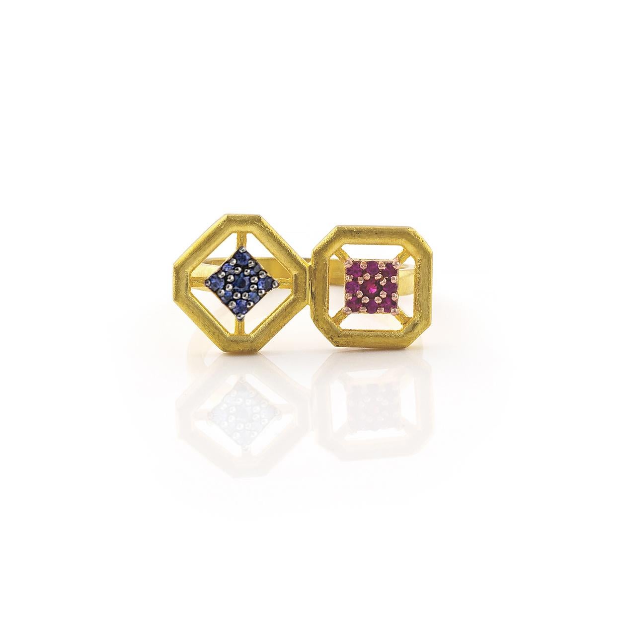 100% recycled 14K Yellow Gold, plated with 22K Gold

Ruby

Blue Sapphire

Size: on order

Ancient Gold Jewelry collection inspired by the antiquity, for young women and men, called Apollonian.

Apollonian is

The beauty of youth
The antiquity
The