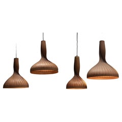 Twisted Pinewood Pendants by Hans-Agnes Jakobsson, Sweden, circa 1960