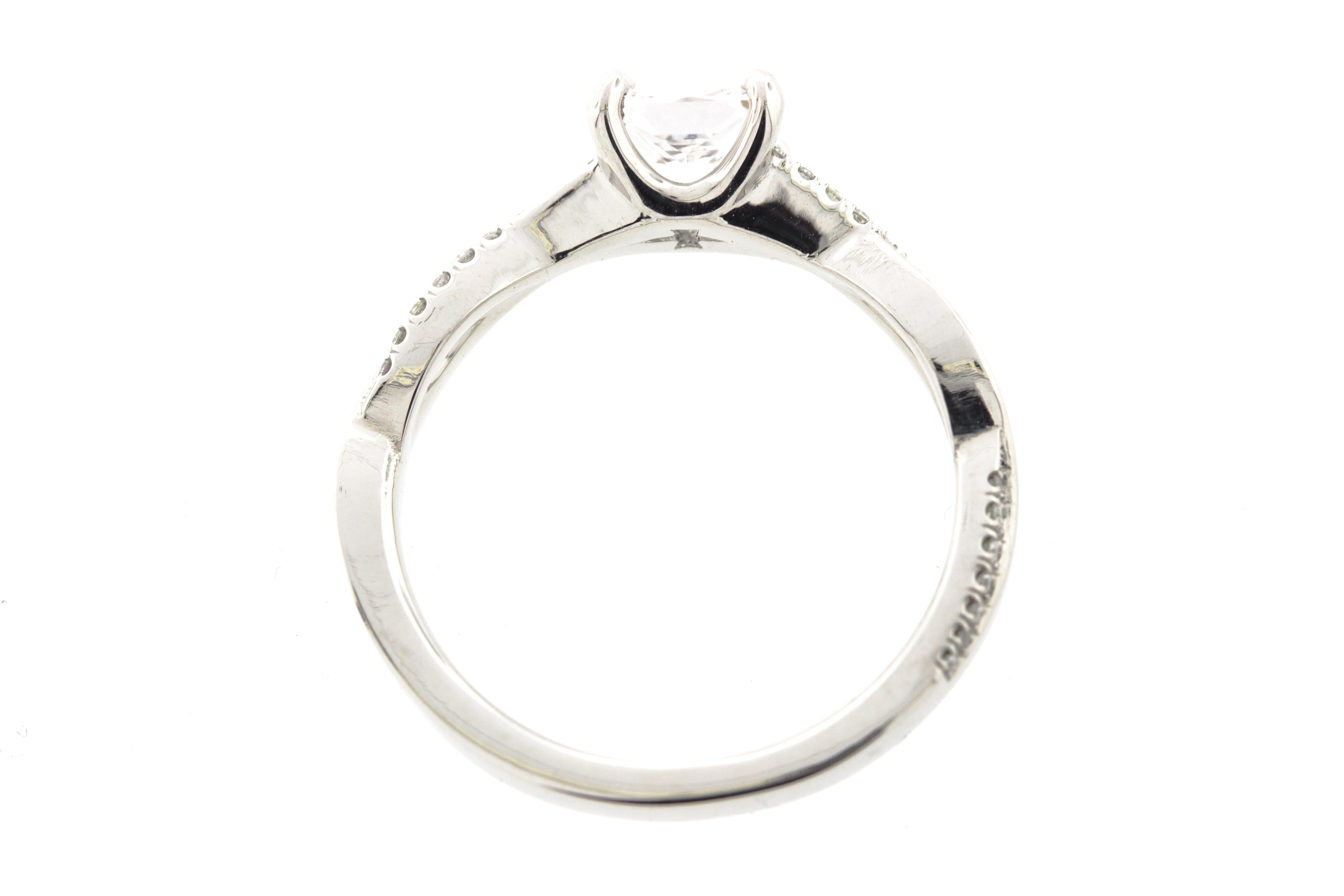 princess cut twist engagement ring