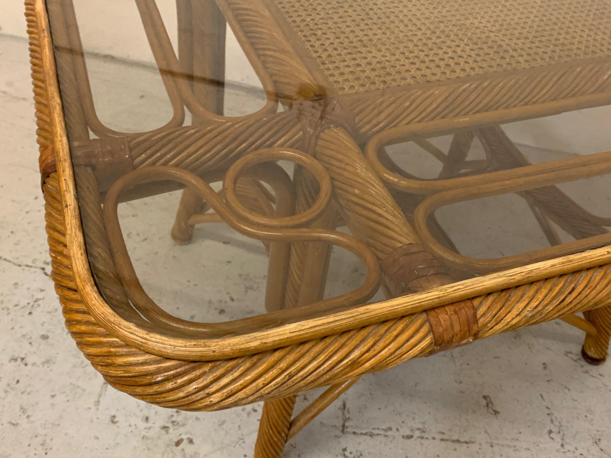Twisted Rattan and Cane Dining Table 1