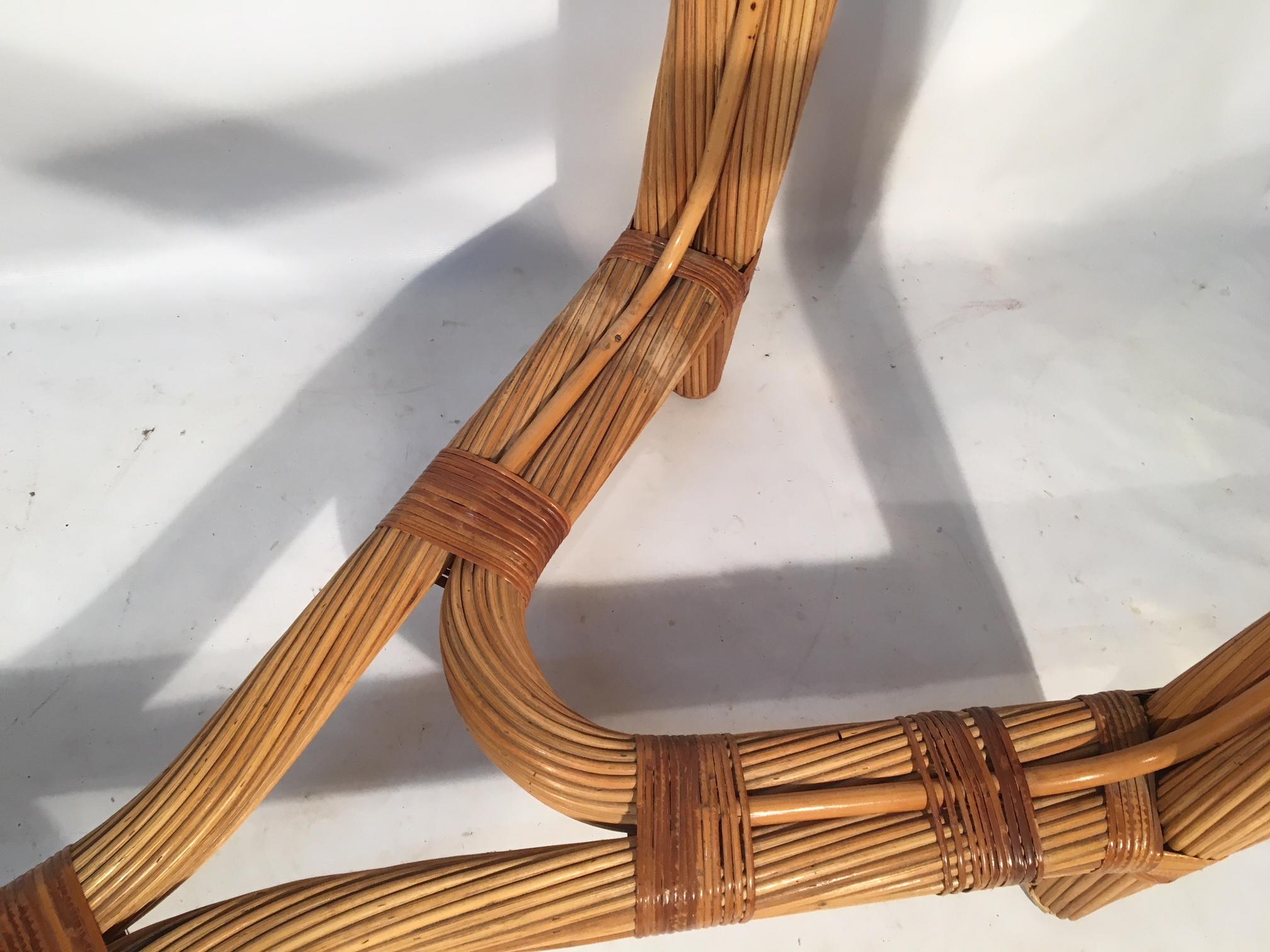 Twisted Rattan Dining Table Base In Good Condition In Jacksonville, FL
