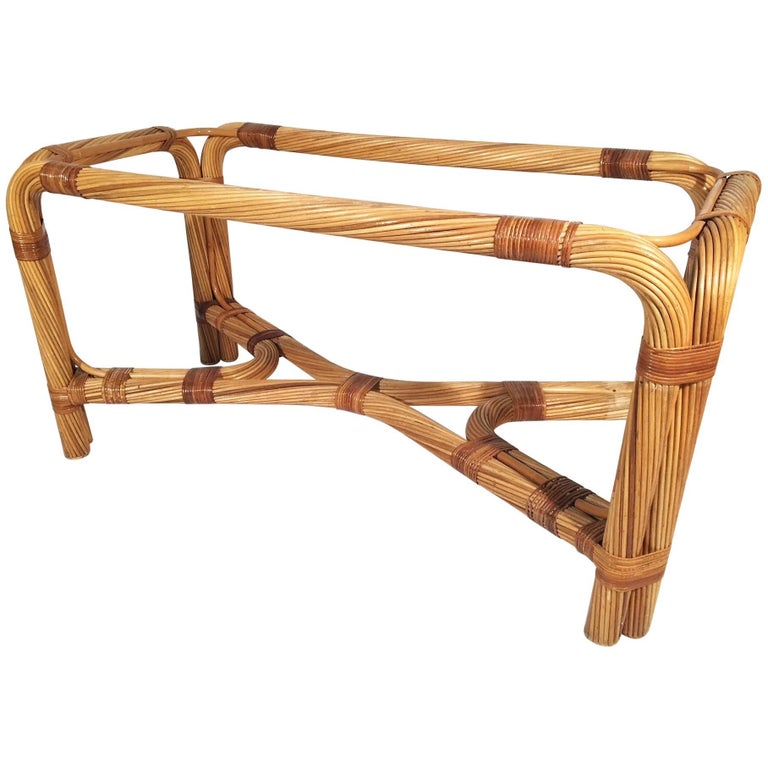 Twisted Rattan Dining Table Base For Sale at 1stDibs