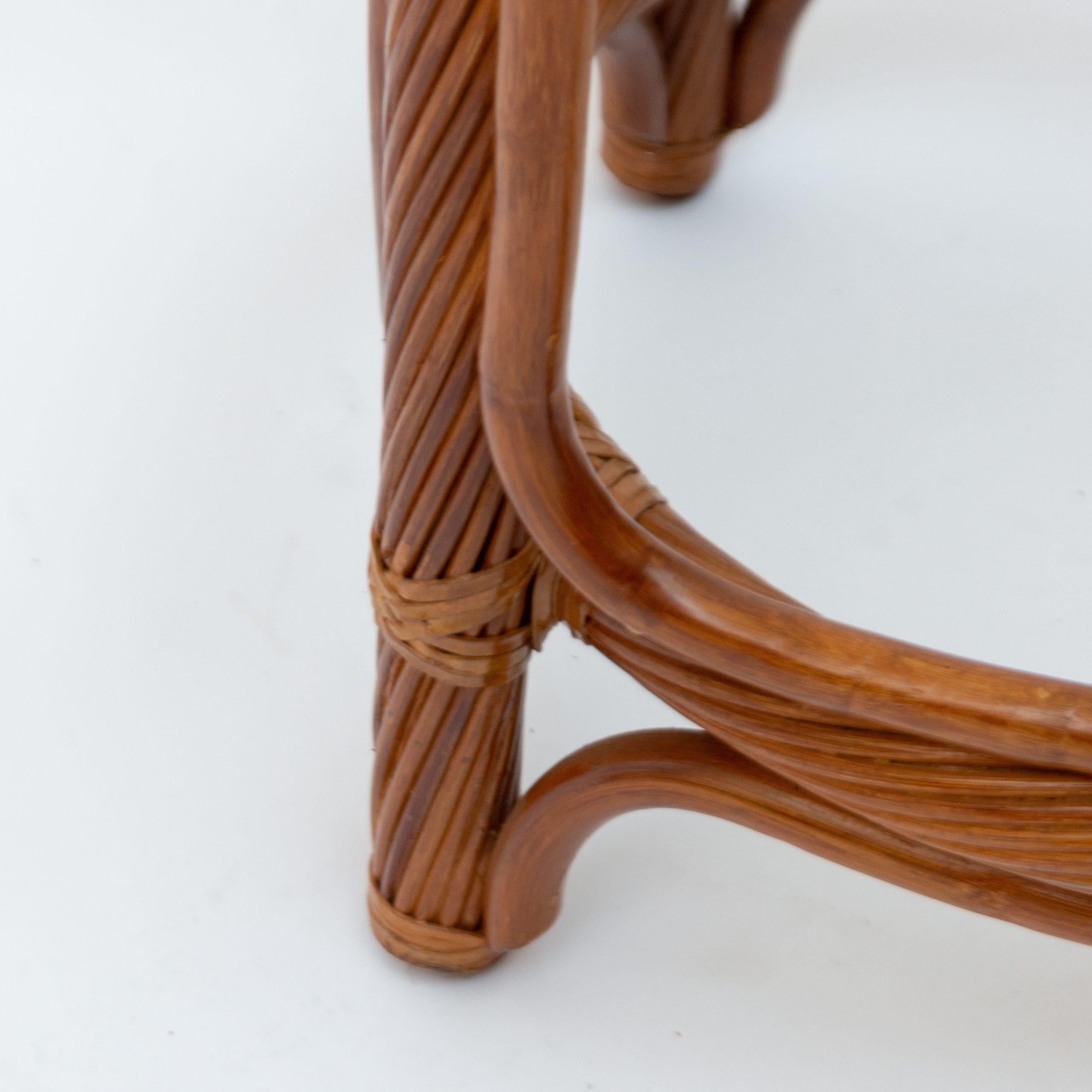 Tavolo da pranzo Twisted Rattan McGuire Hollywood Regency, anni '70 in vendita 1