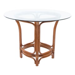 Used Twisted Rattan McGuire Hollywood Regency Dining Table, 1970s