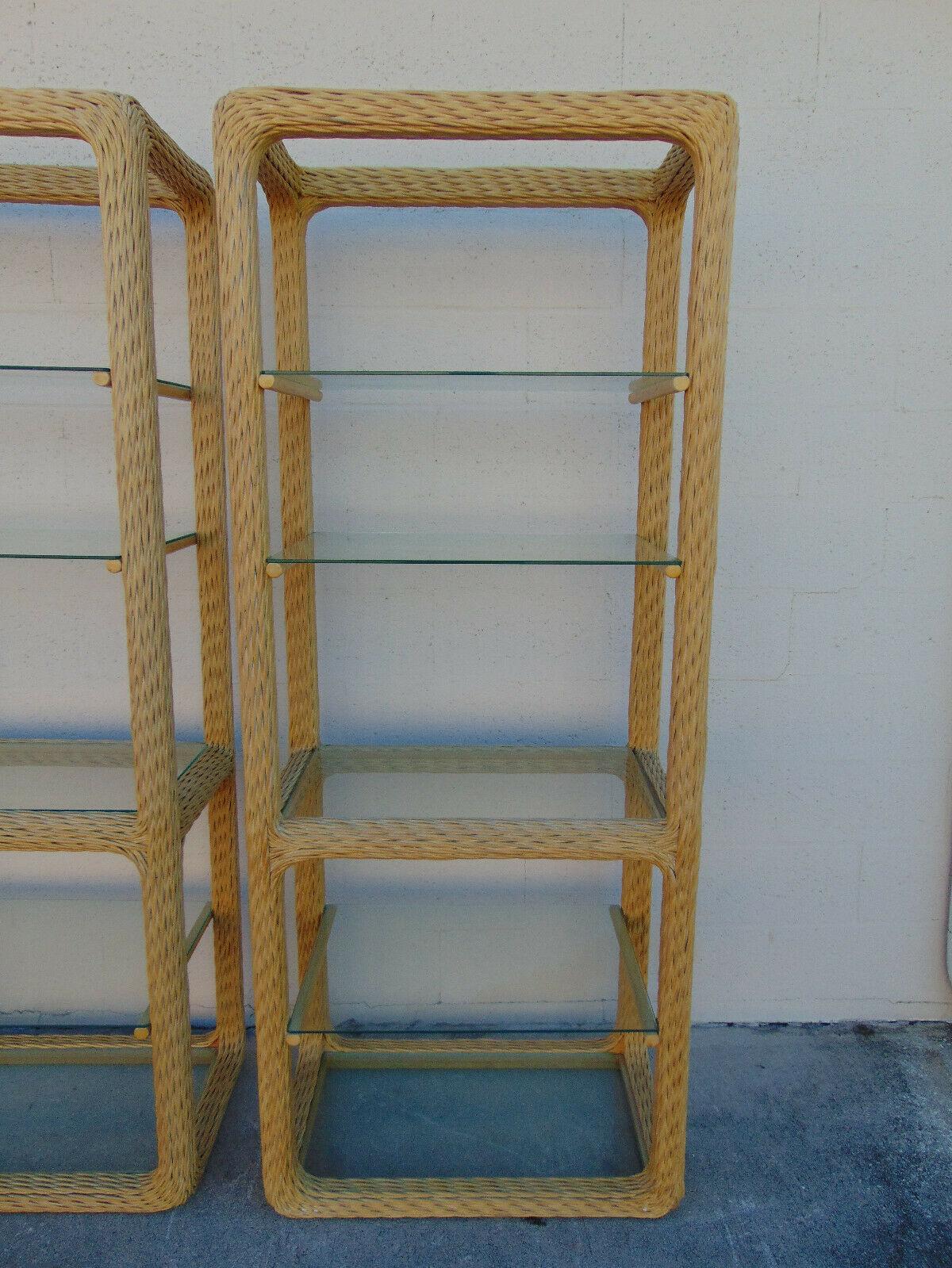 Twisted Rattan Organic Modern Etageres, a Pair For Sale 4