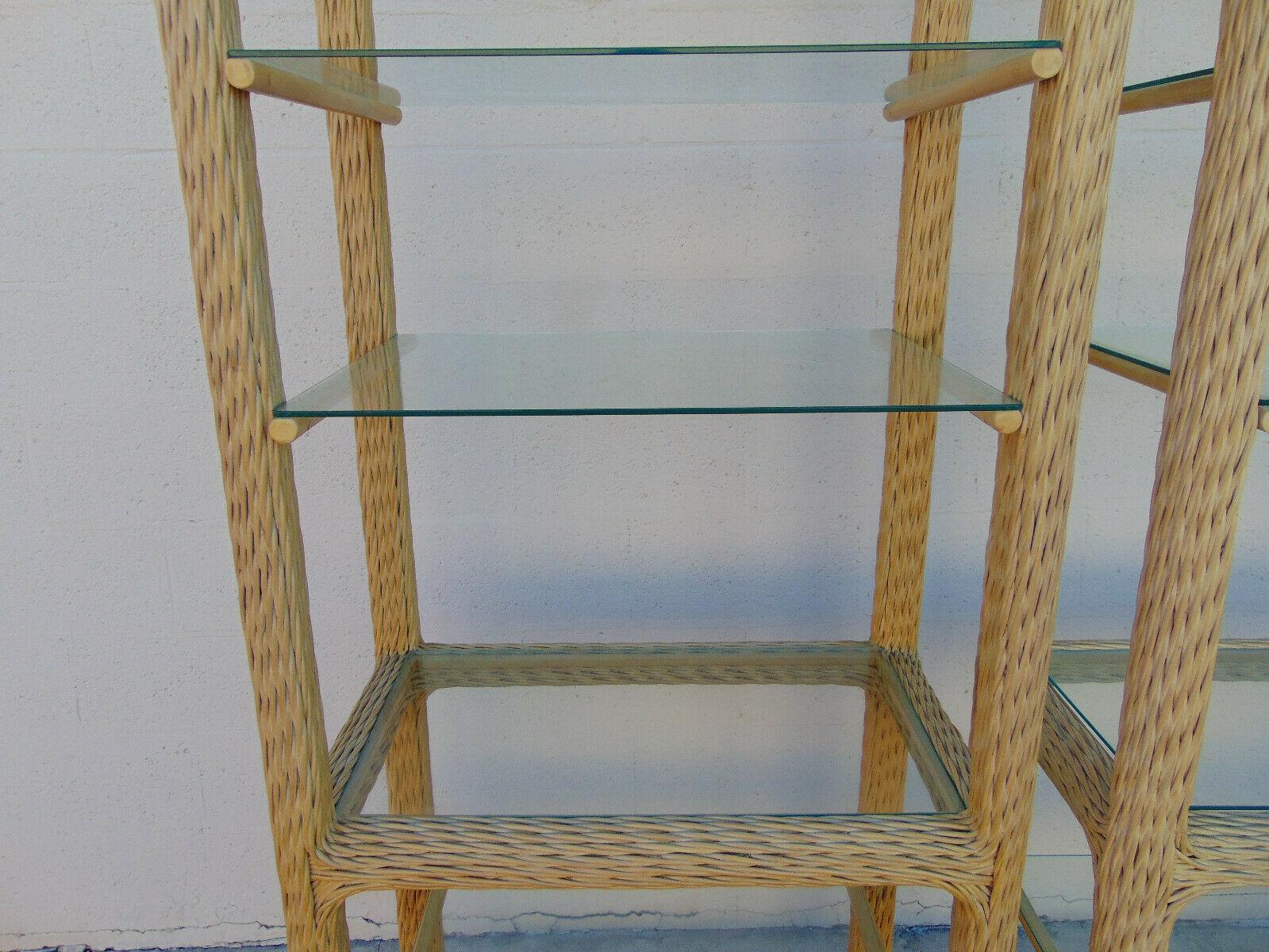 Twisted Rattan Organic Modern Etageres, a Pair In Good Condition For Sale In Vero Beach, FL