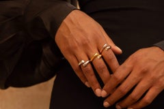 Twisted Ring with Mother of Pearl Inlay White Gold
