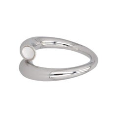 Twisted Ring with Mother of Pearl Inlay White Gold