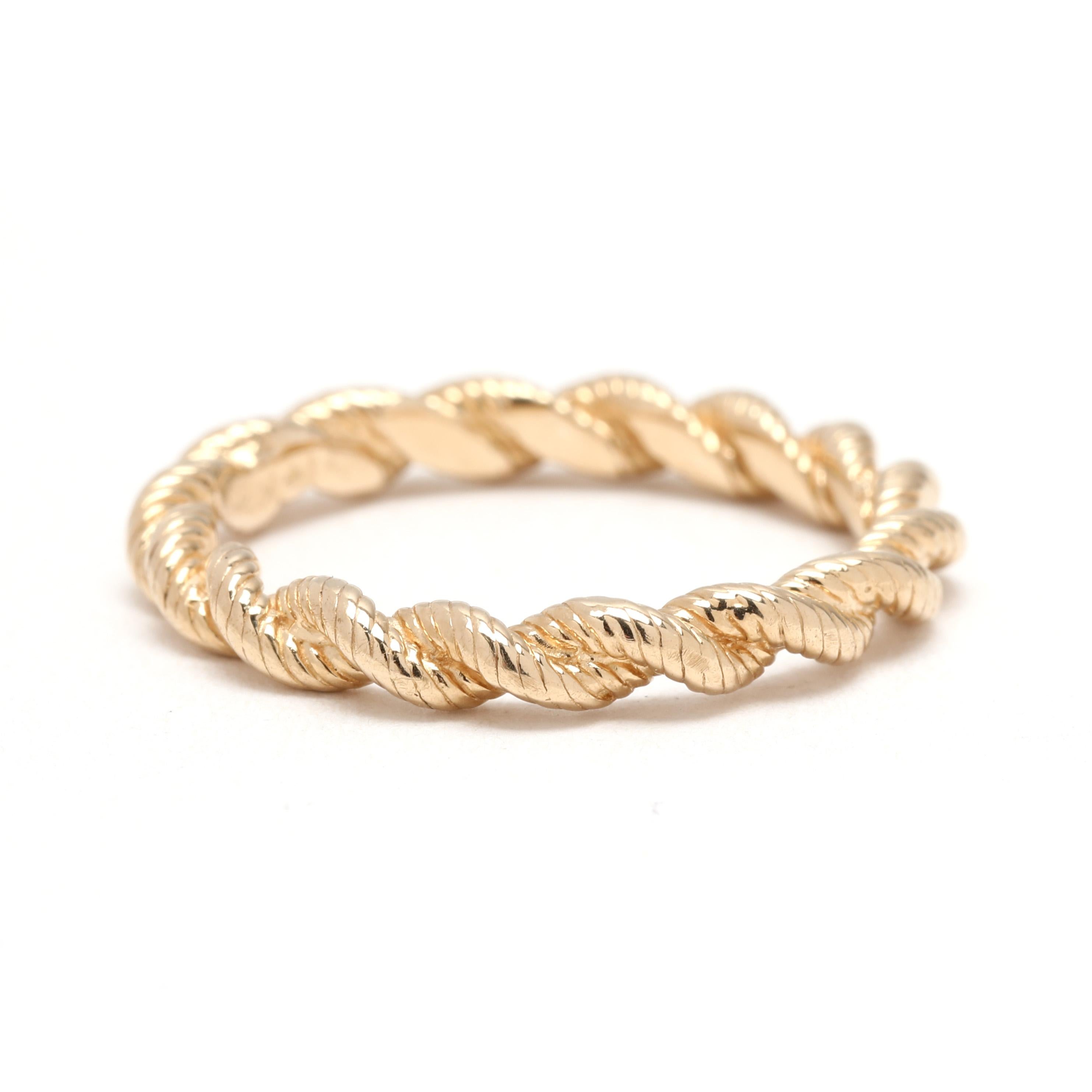 Twisted Rope Band Ring, 14k Gelbgold, Ringgröße 5,75 im Zustand „Gut“ im Angebot in McLeansville, NC