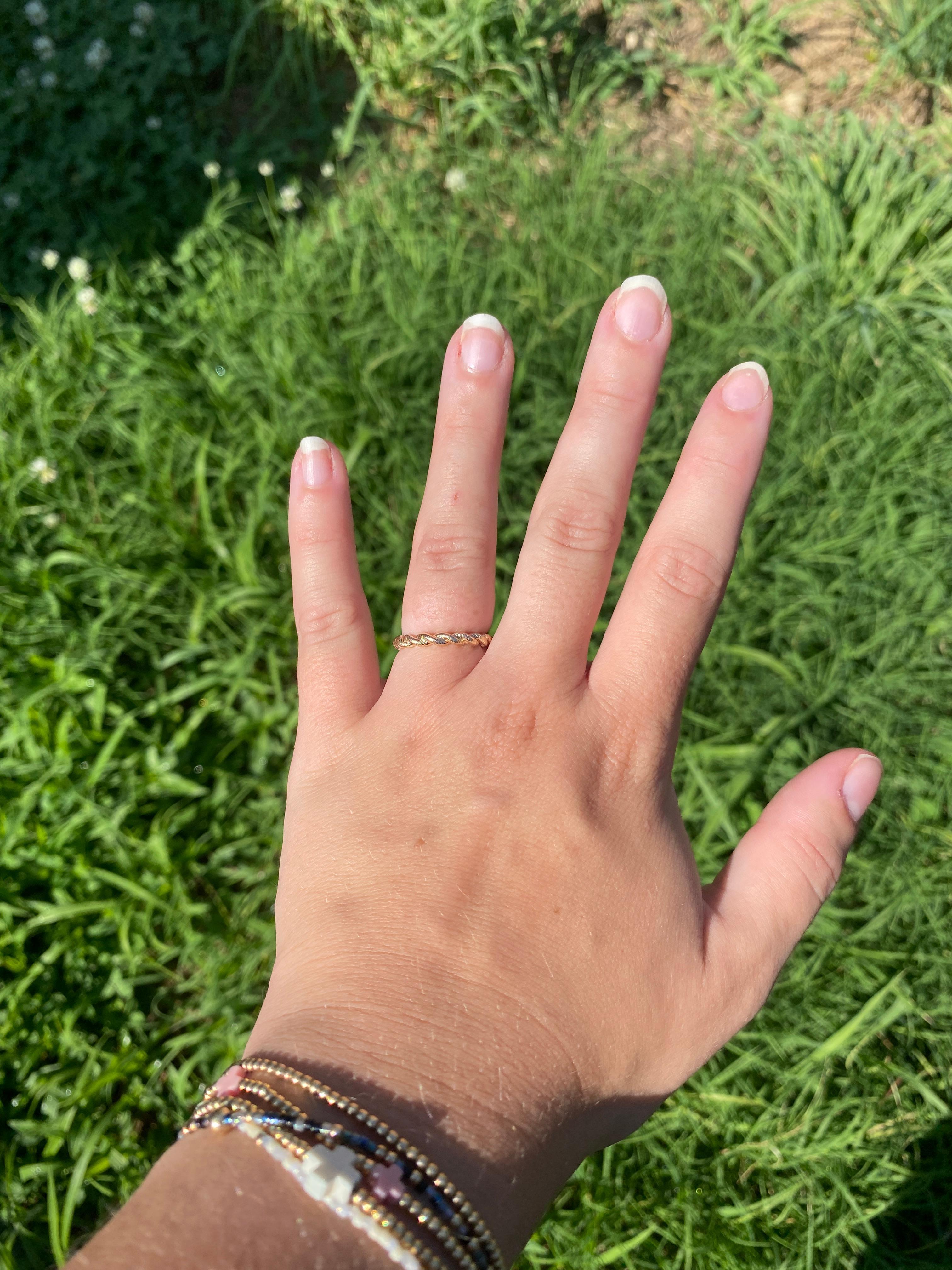 Twisted Rope Band Ring, 14k Gelbgold, Ringgröße 5,75 im Angebot 1