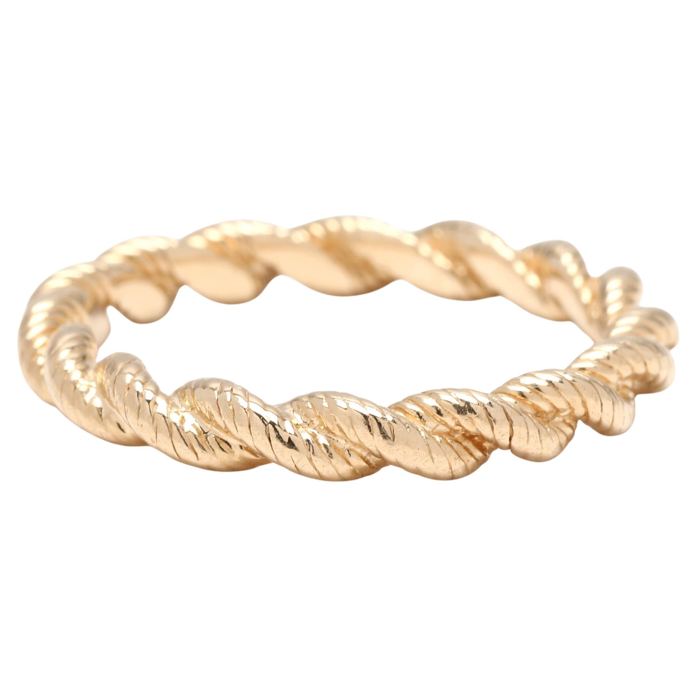 Twisted Rope Band Ring, 14k Yellow Gold, Ring Size 5.75