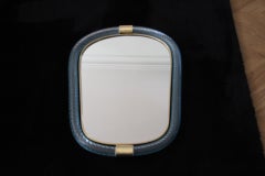 Twisted Rope Light Blue Murano Glass Mirror In Barovier Style